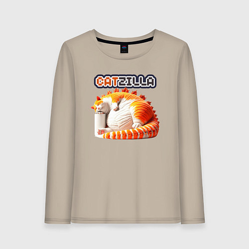 Женский лонгслив Catzilla / Миндальный – фото 1