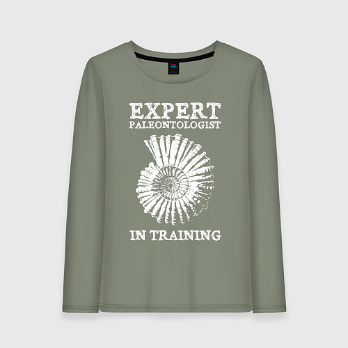 Женский лонгслив Эксперт палеонтолог на стажировке / Авокадо – фото 1