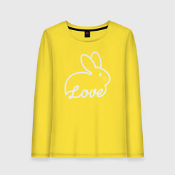 Лонгслив хлопковый женский Love bunny, цвет: желтый