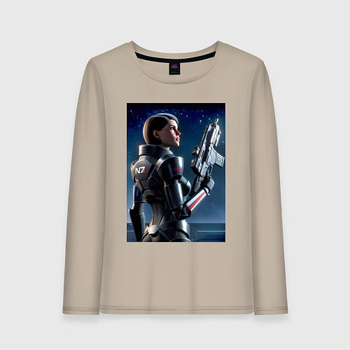 Женский лонгслив Mass effect - character ai art / Миндальный – фото 1