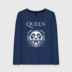 Лонгслив хлопковый женский Queen rock panda, цвет: тёмно-синий