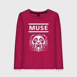 Лонгслив хлопковый женский Muse rock panda, цвет: маджента