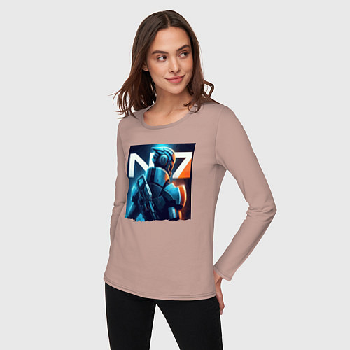 Женский лонгслив Mass Effect - character ai art / Пыльно-розовый – фото 3