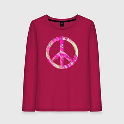 Лонгслив хлопковый женский Pink peace, цвет: маджента