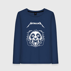Лонгслив хлопковый женский Metallica rock panda, цвет: тёмно-синий