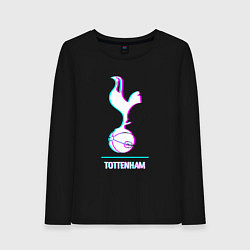 Лонгслив хлопковый женский Tottenham FC в стиле glitch, цвет: черный