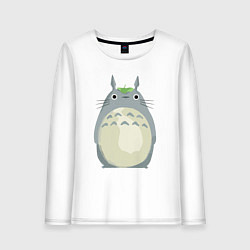 Лонгслив хлопковый женский Neighbor Totoro, цвет: белый