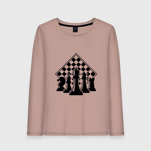 Женский лонгслив The chessboard / Пыльно-розовый – фото 1