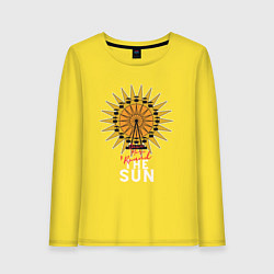 Лонгслив хлопковый женский Once more round the Sun, цвет: желтый
