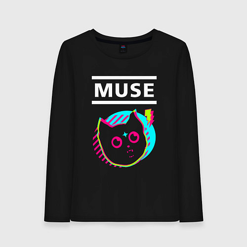 Женский лонгслив Muse rock star cat / Черный – фото 1