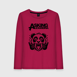 Лонгслив хлопковый женский Asking Alexandria - rock panda, цвет: маджента