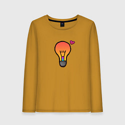 Женский лонгслив Лампочка дари тепло