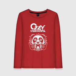 Лонгслив хлопковый женский Ozzy Osbourne rock panda, цвет: красный