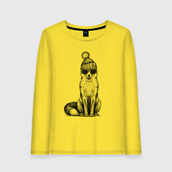 Лонгслив хлопковый женский Лисичка на стиле, цвет: желтый