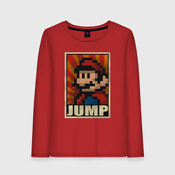 Лонгслив хлопковый женский Jump Mario, цвет: красный