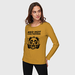 Лонгслив хлопковый женский Red Hot Chili Peppers - rock panda, цвет: горчичный — фото 2
