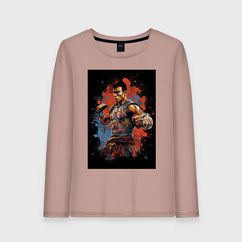 Женский лонгслив Тайский боец / Пыльно-розовый – фото 1