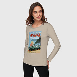 Лонгслив хлопковый женский Grand Prix VINTAGE, цвет: миндальный — фото 2