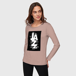 Лонгслив хлопковый женский Джазовые стили, цвет: пыльно-розовый — фото 2