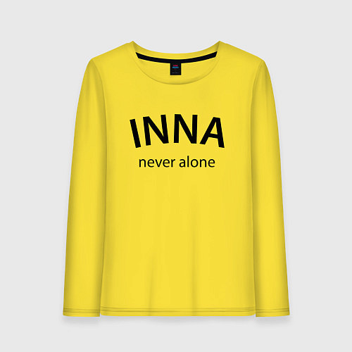 Женский лонгслив Inna never alone - motto / Желтый – фото 1