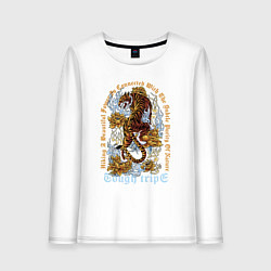 Лонгслив хлопковый женский Eough tripe, цвет: белый