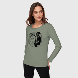 Лонгслив хлопковый женский Jazz lover, цвет: авокадо — фото 2