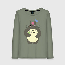 Лонгслив хлопковый женский Totoro game, цвет: авокадо