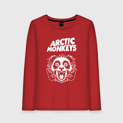 Лонгслив хлопковый женский Arctic Monkeys rock panda, цвет: красный