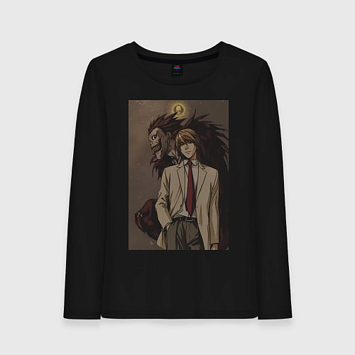 Женский лонгслив Тетрадь смерти Лайт Ягами / Черный – фото 1