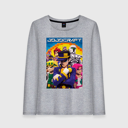 Женский лонгслив Minecraft and Jojo collaboration - ai art / Меланж – фото 1