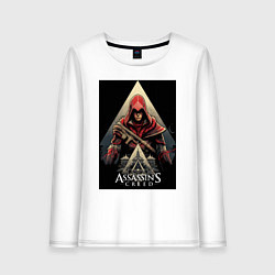 Лонгслив хлопковый женский Assassins creed красный костюм, цвет: белый