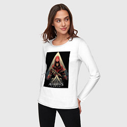 Лонгслив хлопковый женский Assassins creed красный костюм, цвет: белый — фото 2