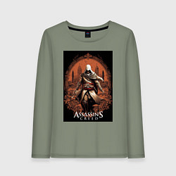 Лонгслив хлопковый женский Assassins creed древний Рим, цвет: авокадо