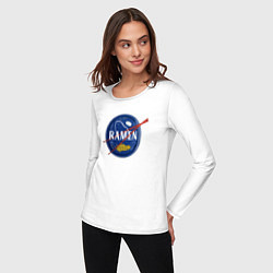 Лонгслив хлопковый женский Рамен в стиле NASA, цвет: белый — фото 2