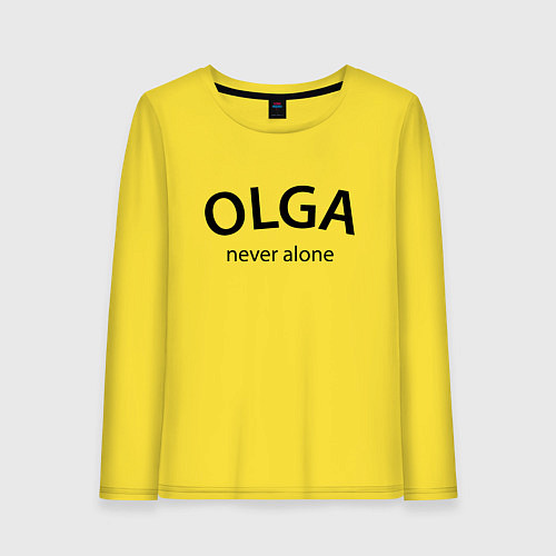 Женский лонгслив Olga never alone - motto / Желтый – фото 1