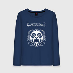 Лонгслив хлопковый женский Evanescence rock panda, цвет: тёмно-синий