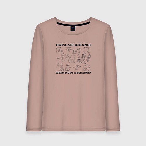Женский лонгслив People are strange / Пыльно-розовый – фото 1