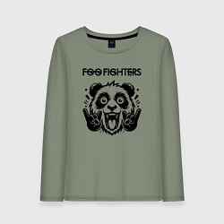 Лонгслив хлопковый женский Foo Fighters - rock panda, цвет: авокадо