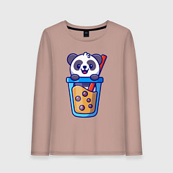 Женский лонгслив Панда в стаканчике