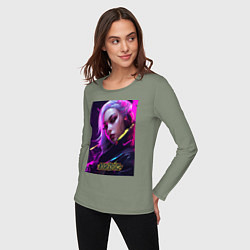 Лонгслив хлопковый женский League of Legends Kaisa Kda, цвет: авокадо — фото 2