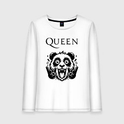 Лонгслив хлопковый женский Queen - rock panda, цвет: белый