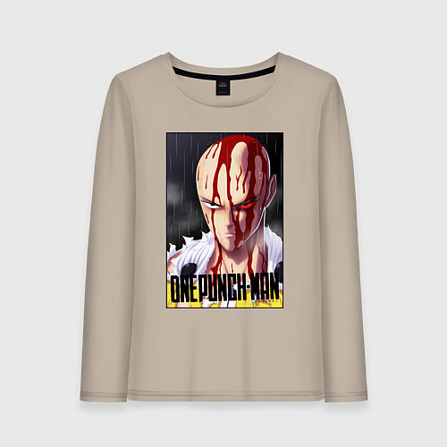 Женский лонгслив Saitama blood / Миндальный – фото 1