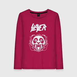 Лонгслив хлопковый женский Slayer rock panda, цвет: маджента