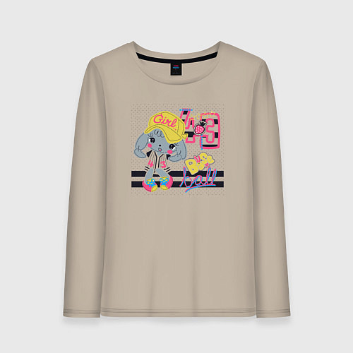 Женский лонгслив Base ball / Миндальный – фото 1