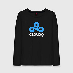 Лонгслив хлопковый женский Cloud9 - pattern, цвет: черный