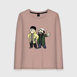 Лонгслив хлопковый женский Vault Jay and silent Bob, цвет: пыльно-розовый