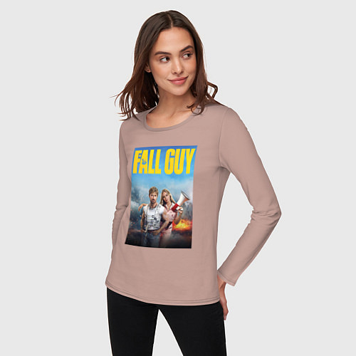 Женский лонгслив Ryan Gosling and Emily Blunt the fall guy / Пыльно-розовый – фото 3