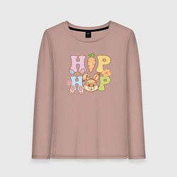 Лонгслив хлопковый женский Хип-Хоп, цвет: пыльно-розовый
