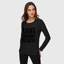 Лонгслив хлопковый женский Light weight baby, цвет: черный — фото 2