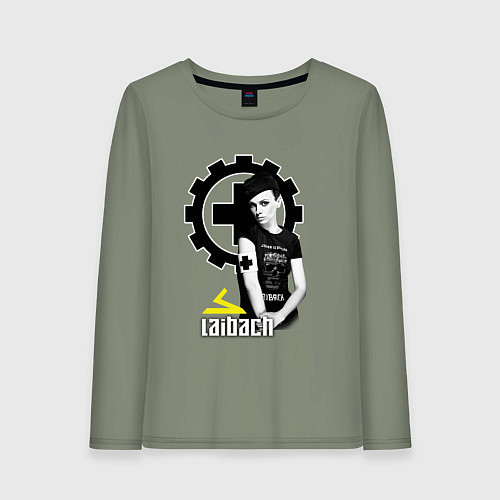 Женский лонгслив Laibach - A girl with tshirt / Авокадо – фото 1
